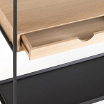 Металлический стеллаж с деревянными полками и ящиками Menzie Metal Wood Rack варинант исполнения - 3 | Loft Concept в Кирове