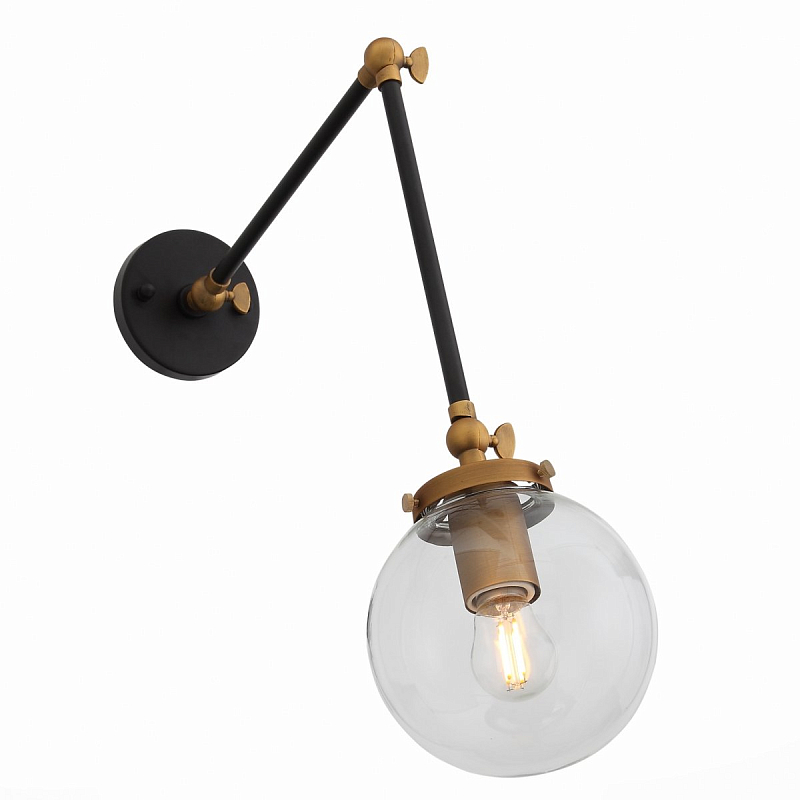 Бра Bistro Globe Clear Glass Bra Gold Long Золотой Бра Bistro Globe Clear Glass Bra Gold Long Золотой в Кирове | Loft Concept