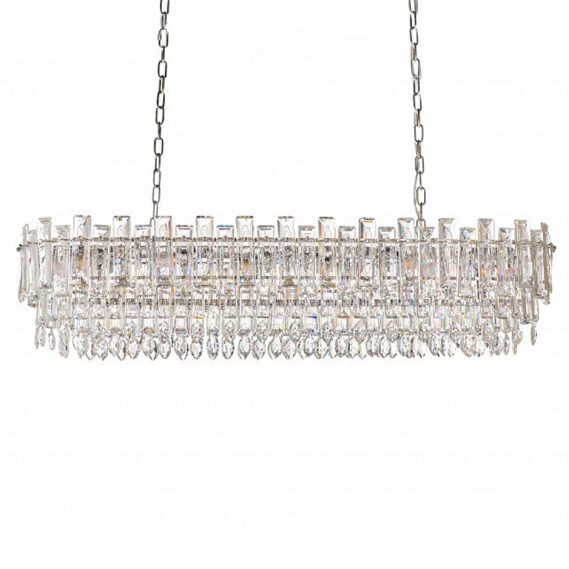 Люстра овальная с хрустальными подвесками Gorgeous Crystal Light Хром Прозрачный Золотой Люстра овальная с хрустальными подвесками Gorgeous Crystal Light Хром Прозрачный Золотой в Кирове | Loft Concept