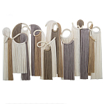 Настенный декор с бахромой белого и бежевого цвета Abstraction I варинант исполнения - 3 | Loft Concept в Кирове