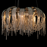 Люстра подвесная круглая с изогнутыми металлическими дугами и ниспадающими цепочками 65 см Atlantis Chain варинант исполнения - 14 | Loft Concept в Кирове