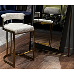 Стул барный букле бежевый с каркасом цвета матовое золото Tactility варинант исполнения - 5 | Loft Concept в Кирове