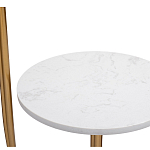 Торшер с мраморным столиком и золотым плафоном Ezio Floor Lamp варинант исполнения - 2 | Loft Concept в Кирове