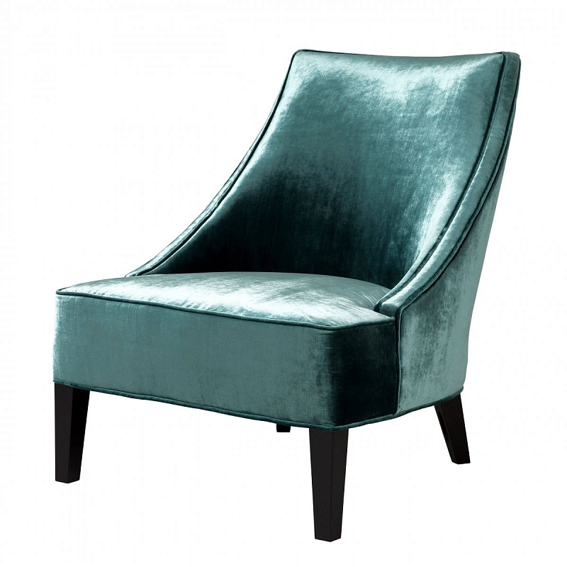 Кресло Eichholtz Chair Dulwich Turquoise Бирюзовый Черный Кресло Eichholtz Chair Dulwich Turquoise Бирюзовый Черный в Кирове | Loft Concept