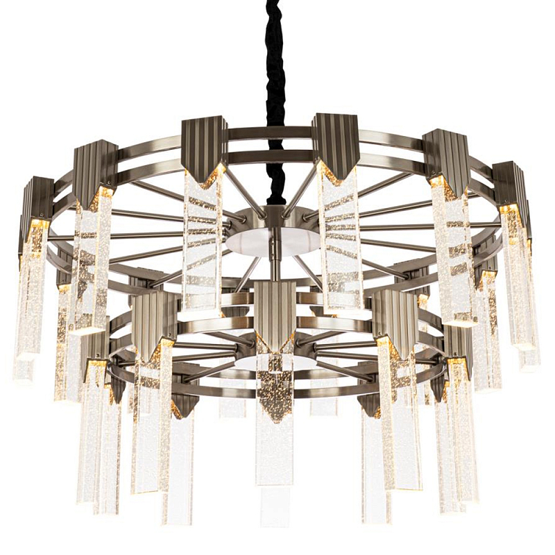 Двухъярусная люстра с прямоугольными хрустальными плафонами Glass Rectangles Chrome Chandelier 76 Хром Прозрачное Стекло Черный Двухъярусная люстра с прямоугольными хрустальными плафонами Glass Rectangles Chrome Chandelier 76 Хром Прозрачное Стекло Черный в Кирове | Loft Concept