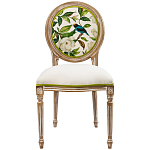 Стул бежевый из натурального бука с изображением птиц и цветов Blooming White Magnolias варинант исполнения - 1 | Loft Concept в Кирове