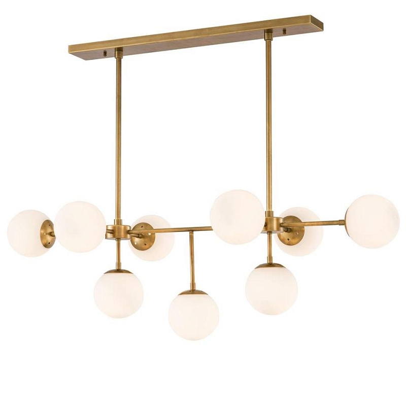 Люстра Chandelier Lux Латунь Античная полированная Белый Люстра Chandelier Lux Латунь Античная полированная Белый в Кирове | Loft Concept