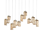 Подвесной светильник линейный с плафонами волнистой формы из фактурного стекла Big Wave варинант исполнения - 7 | Loft Concept в Кирове