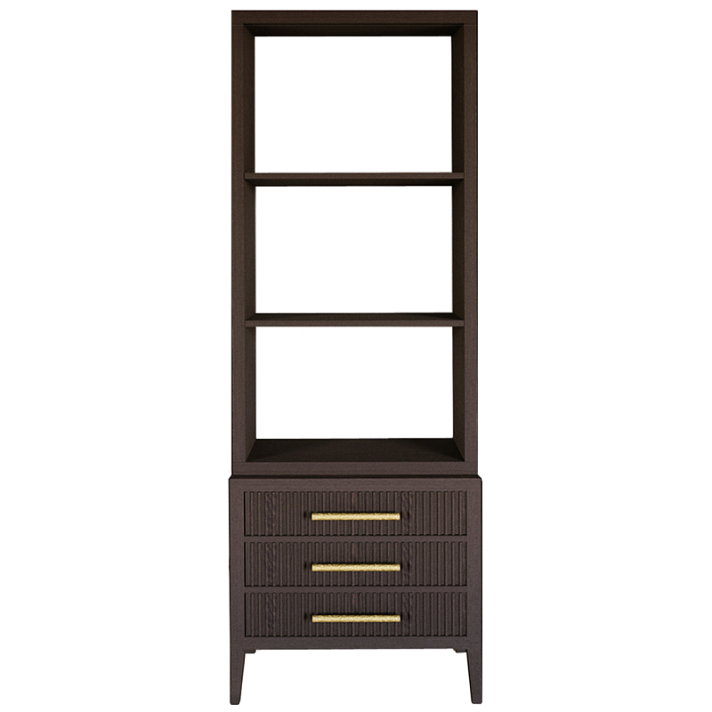 Этажерка Primo с ящиками шпон Темный орех Темный дуб Золотой в Кирове | Loft Concept 