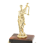 Часы настольные бронзовые из натурального камня Яшма с декором в виде Фемиды Themis Stone Clock варинант исполнения - 3 | Loft Concept в Кирове