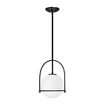 Подвесной светильник с белым плафоном в форме шара в арочной подвеске Hinkley варинант исполнения - 1 | Loft Concept в Кирове