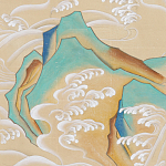 Обои ручная роспись Matsushima Waves Kano on Edo Straw India tea paper варинант исполнения - 1 | Loft Concept в Кирове