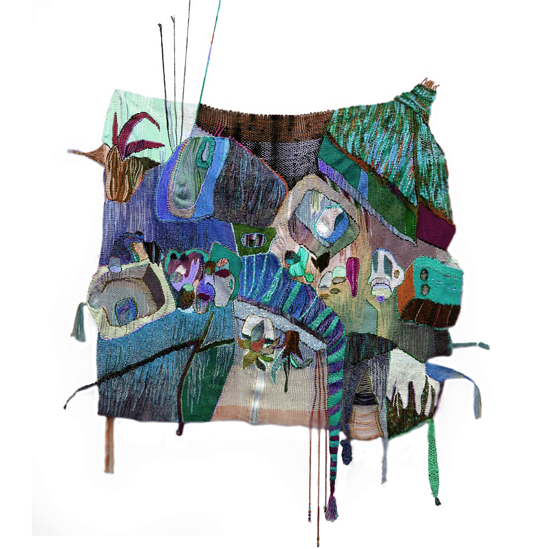 Панно гобелен яркие Пространство-Время TimeSpace Blue Синий в Кирове | Loft Concept 