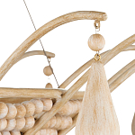 Люстра из деревянных бусин с подвесками в виде капель Wooden Beads варинант исполнения - 3 | Loft Concept в Кирове