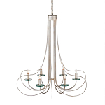 Люстра серебряного цвета с изогнутыми элементами каркаса Twisted Iron Chandelier варинант исполнения - 1 | Loft Concept в Кирове