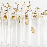 Люстра подвесная прямоугольная с бронзовыми акцентами и прозрачными стеклянными каплями Droplet Chandelier варинант исполнения - 5 | Loft Concept в Кирове