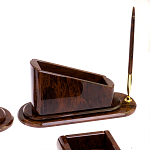 Настольный письменный набор с часами из природного камня обсидиана  Contract Extended варинант исполнения - 4 | Loft Concept в Кирове