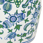 Ваза с зелено-голубым цветочным узором на белом фоне 61 см Blue & White Ornament варинант исполнения - 2 | Loft Concept в Кирове