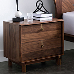 Прикроватный деревянный столик с ящиками Moon Walnut Furniture варинант исполнения - 1 | Loft Concept в Кирове