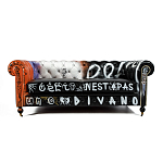 Диван Честерфильд граффити graffiti Orange Sofa натуральная кожа варинант исполнения - 3 | Loft Concept в Кирове
