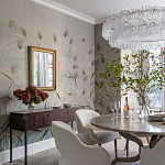 Обои ручная роспись Wild Grasses Special Colourway on Pale Grey dyed silk варинант исполнения - 1 | Loft Concept в Кирове