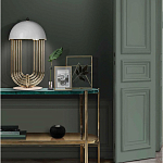 Консоль овальной формы золотая с полкой для хранения Craig варинант исполнения - 3 | Loft Concept в Кирове