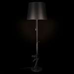 Торшер с черным абажуром и оригинальной ножкой в форме автомата Flos варинант исполнения - 1 | Loft Concept в Кирове