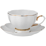 Чайный сервиз из фарфора со стразами на 6 персон 15 предметов Shine Porcelain варинант исполнения - 1 | Loft Concept в Кирове