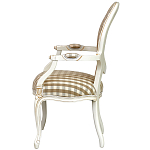 Стул с подлокотниками и круглой спинкой  Checkered Upholstery Chair обивка в клетку варинант исполнения - 3 | Loft Concept в Кирове