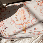 Мягкая банкетка из массива бука серая с растительным орнаментом Raffael Grey Floral Banquette варинант исполнения - 2 | Loft Concept в Кирове