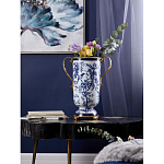 Ваза с бронзовыми ручками и синим цветочным узором Blue & White Ornament варинант исполнения - 5 | Loft Concept в Кирове