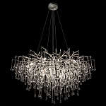 Люстра подвесная с прозрачными стеклянными подвесками в форме капель Диаметр 100 см Droplet Chandelier варинант исполнения - 15 | Loft Concept в Кирове