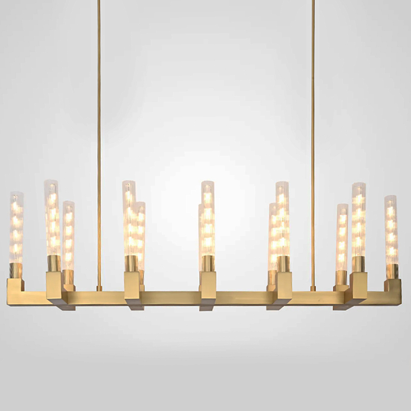 Люстра CANELLE Linear Chandelier 12 Modern Brass Латунь в Кирове | Loft Concept 