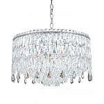 Люстра круглая с хрустальными подвесками на серебряном каркасе Roul Crystal Light варинант исполнения - 6 | Loft Concept в Кирове