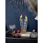 Ваза из прозрачного стекла с бронзовыми ножками и фигурками попугаев Eden Garden porcelain and bronze варинант исполнения - 2 | Loft Concept в Кирове