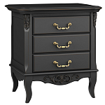 Тумба прикроватная черная из массива бука в стиле прованс Black Provence варинант исполнения - 2 | Loft Concept в Кирове