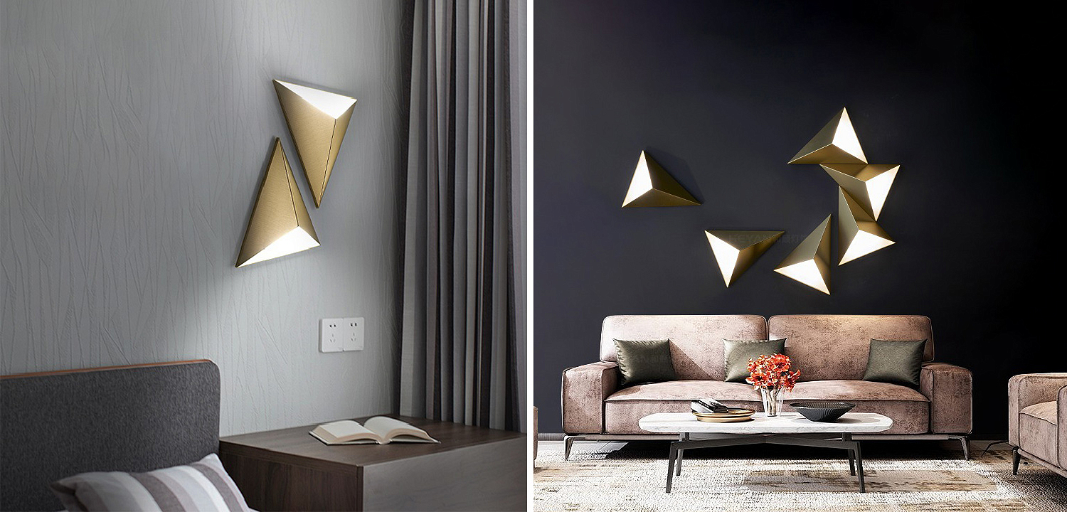 Настенный светильник в форме треугольника Convex Triangle Wall Lamp Настенный светильник в форме треугольника Convex Triangle Wall Lamp - Loft-Concept в Кирове