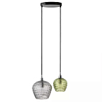 Подвесной светильник каскадный с 2-мя рельефными плафонами Cascade with Relief Lampshades варинант исполнения - 1 | Loft Concept в Кирове