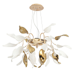 Люстра подвесная с белыми матовыми и золотыми глянцевыми листьями Wintery flovers варинант исполнения - 1 | Loft Concept в Кирове