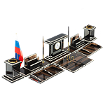 Настольный письменный набор с часами из природного камня обсидиана Team leader варинант исполнения - 2 | Loft Concept в Кирове