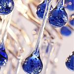 Люстра с синими стеклянными подвесками в форме капель FAIRYTREE Light варинант исполнения - 4 | Loft Concept в Кирове