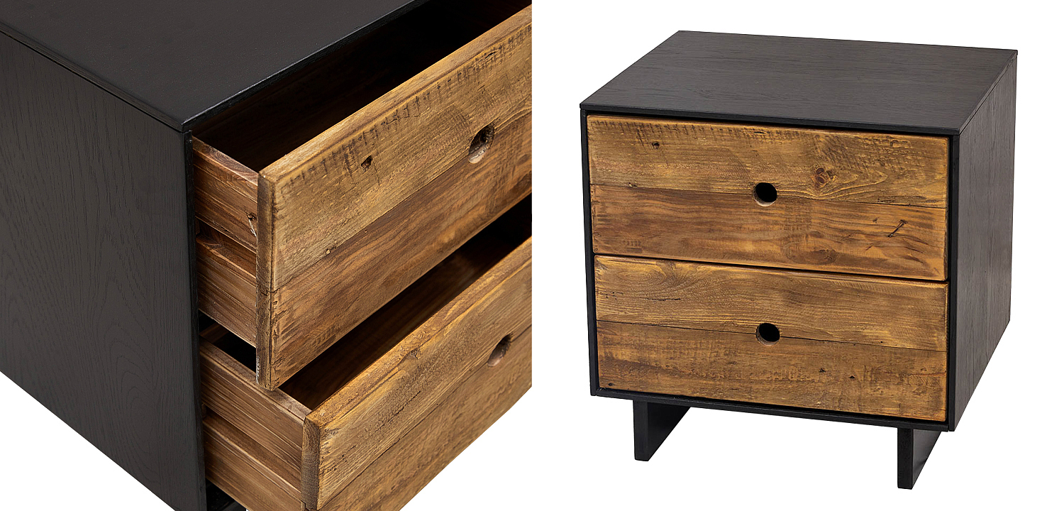 Тумбочка с 2-мя ящиками Russell Nightstand Тумбочка с 2-мя ящиками Russell Nightstand - Loft-Concept в Кирове