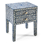 Тумбочка прикроватная White Pearl BEDSIDE CABINET 2 blue DRAWER варинант исполнения - 4 | Loft Concept в Кирове