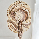 Овальный Современный Гобелен Абстракция в бежевых тонах Shallow варинант исполнения - 1 | Loft Concept в Кирове