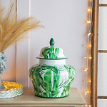 Ваза с зелёными листьями и крышкой Vase Green Leaves варинант исполнения - 3 | Loft Concept в Кирове