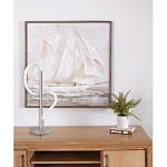 Настольная лампа белым изогнутым плафоном на круглой подставке Luke Lampco Tracer Lamp варинант исполнения - 12 | Loft Concept в Кирове