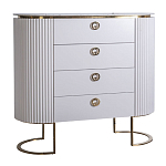 Комод белый овальный с мраморной столешницей Thoroughbass варинант исполнения - 1 | Loft Concept в Кирове