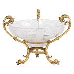 Чаша из прозрачного рельефного стекла на бронзовой подставке Eden Garden варинант исполнения - 1 | Loft Concept в Кирове