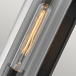 Настенный фонарь в индустриальном стиле с вытянутым цилиндрическим плафоном из прозрачного стекла и черным корпусом Hinkley варинант исполнения - 1 | Loft Concept в Кирове