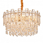 Круглая люстра с хрустальными подвесками на золотистом каркасе Gorgeous Crystal Light варинант исполнения - 3 | Loft Concept в Кирове